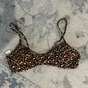 Aerie animal print bikini top